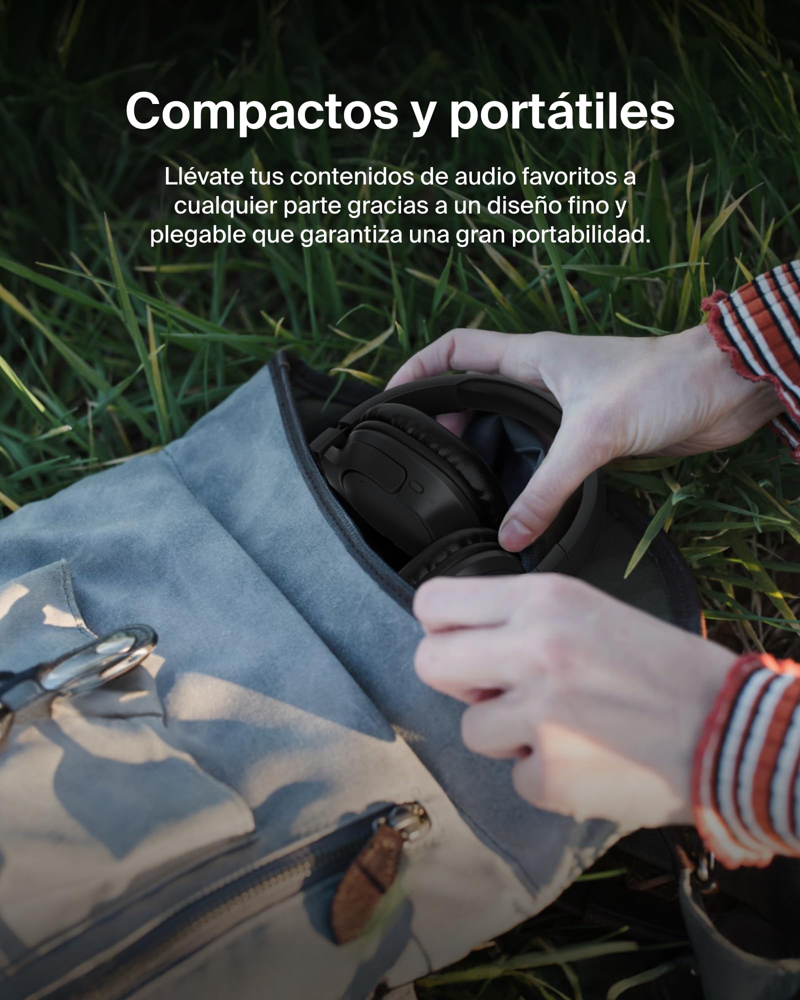 Belkin SoundForm Surround Auriculares Inalámbricos Bluetooth, Cascos con Cancelación de Ruido Ambiental, 60horas de autonomía. Almohadillas Suaves. para iPhone, Galaxy y iPad - Negro