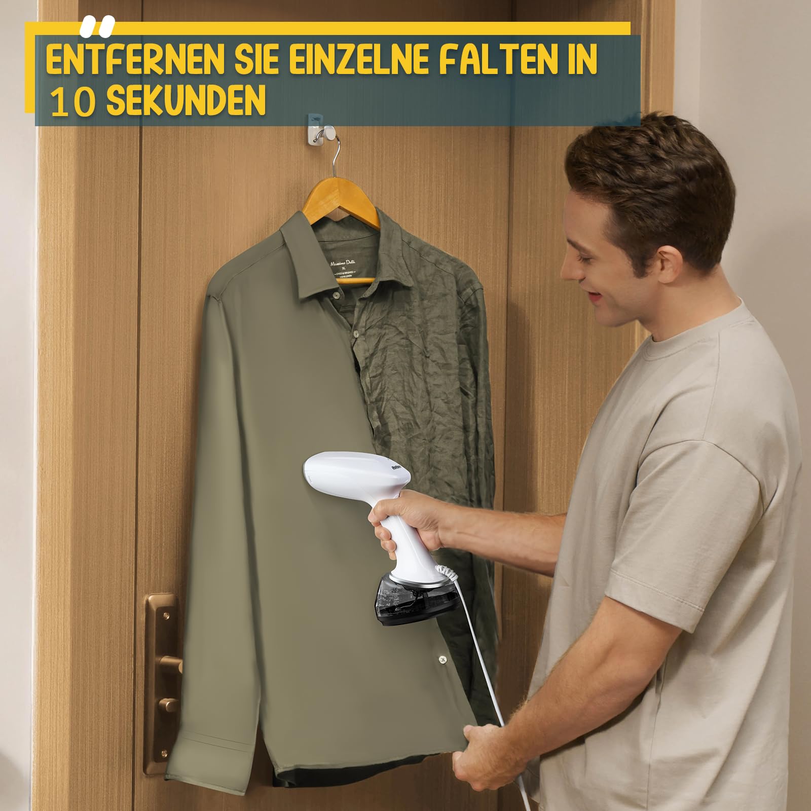 Rolipo Reisebügeleisen 1700W, Steamer Dampfglätter mit 360ml Wassertank, Kompakt für Kleidung, Ideal für Zuhause, Büro, Reise