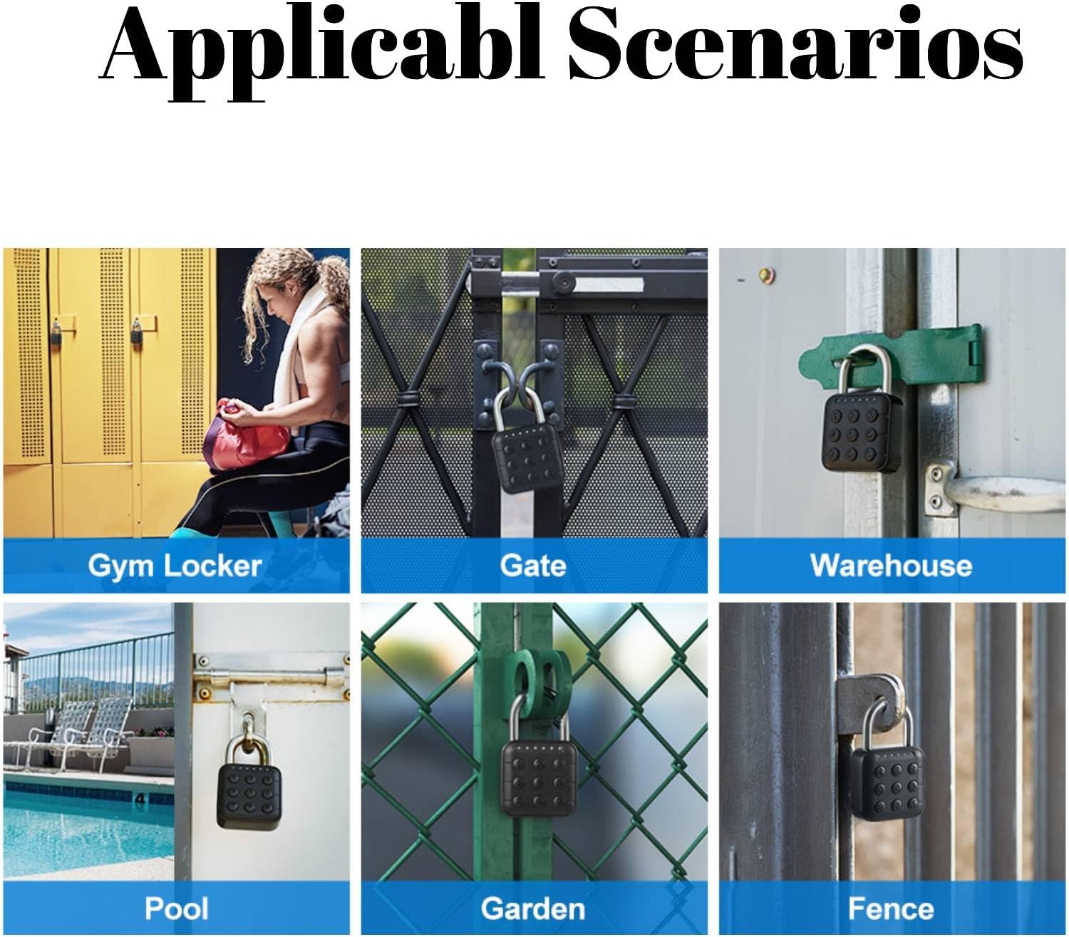 Combination Lock for Locker, Relihom Padlock with Code, Gym Locker Lock, High Security Keyless Entry Padlock for Gym, School, Gates, Outdoor, IP67 Waterpro (Basic Lock)