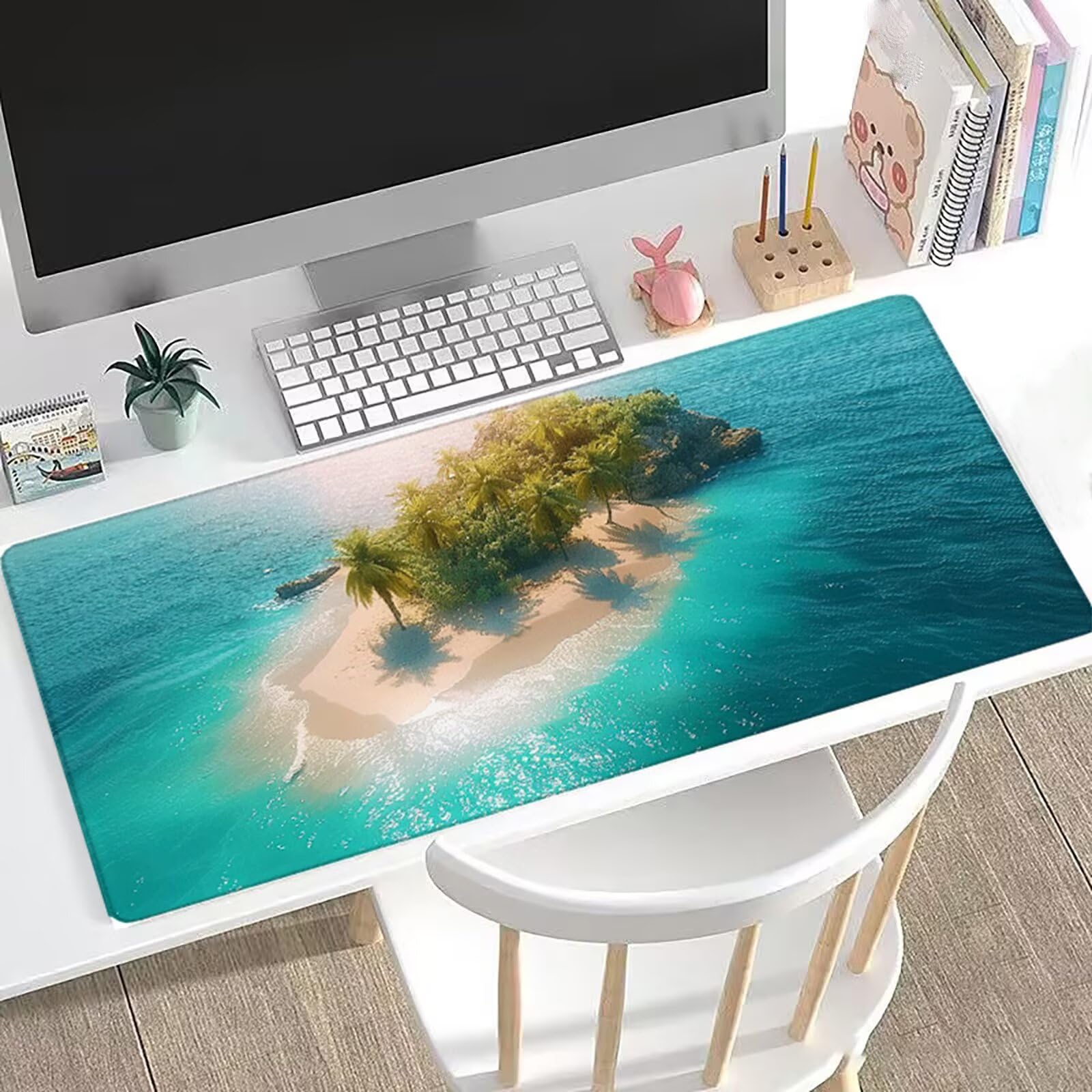 Baum Gamingowa podkładka pod mysz XXL, 1200 x 600 mm, duża, niebieska, podkładka pod mysz, antypoślizgowa konstrukcja, lepsza kontrola, podkładka na biurko, wyposażenie domu, klawiaturę i akcesoria PC