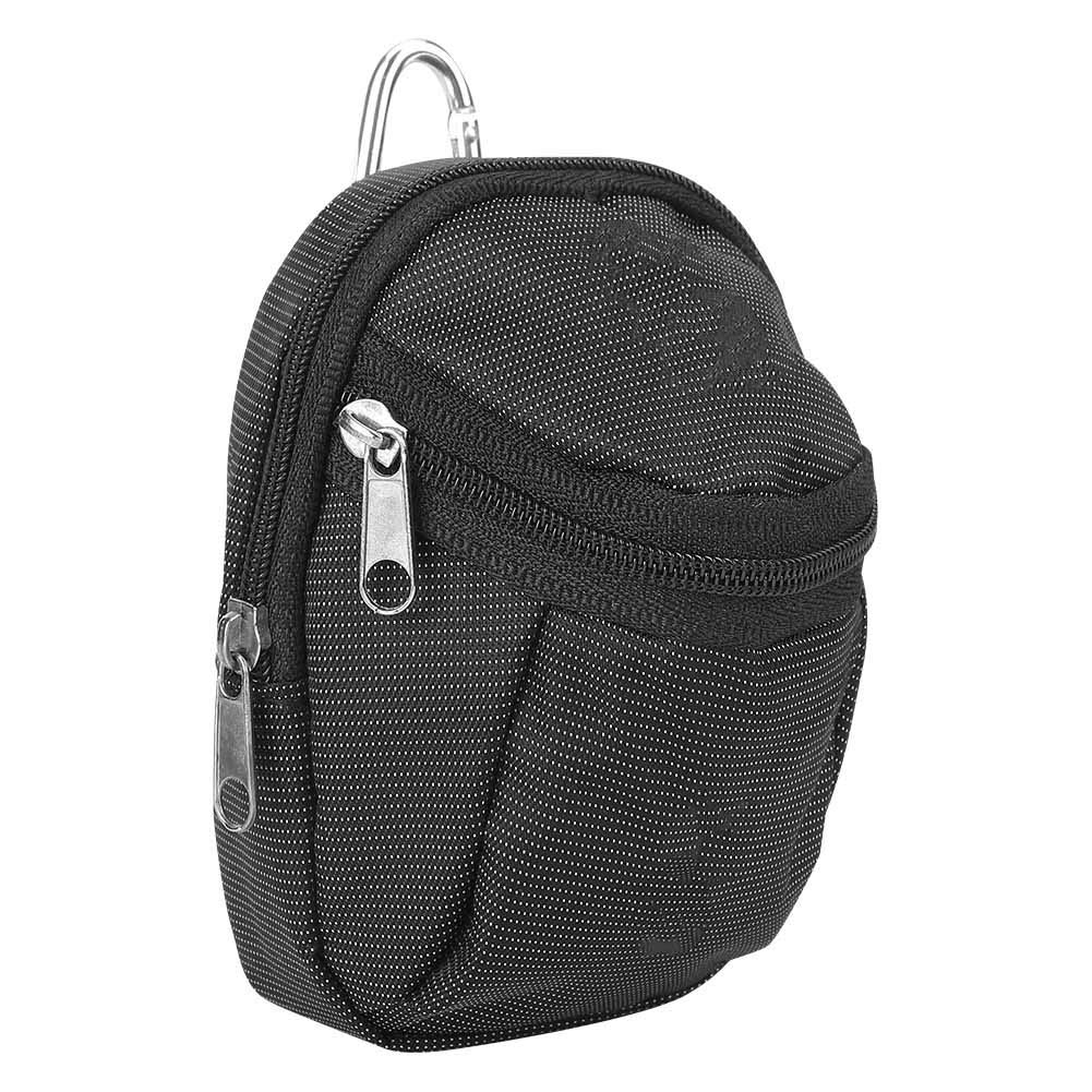 KENANLAN Trolley Net Attachment Ball 12×8×3 Portable Small Polyester Ball Bag Waist Pack Accessory with Keyring Black
