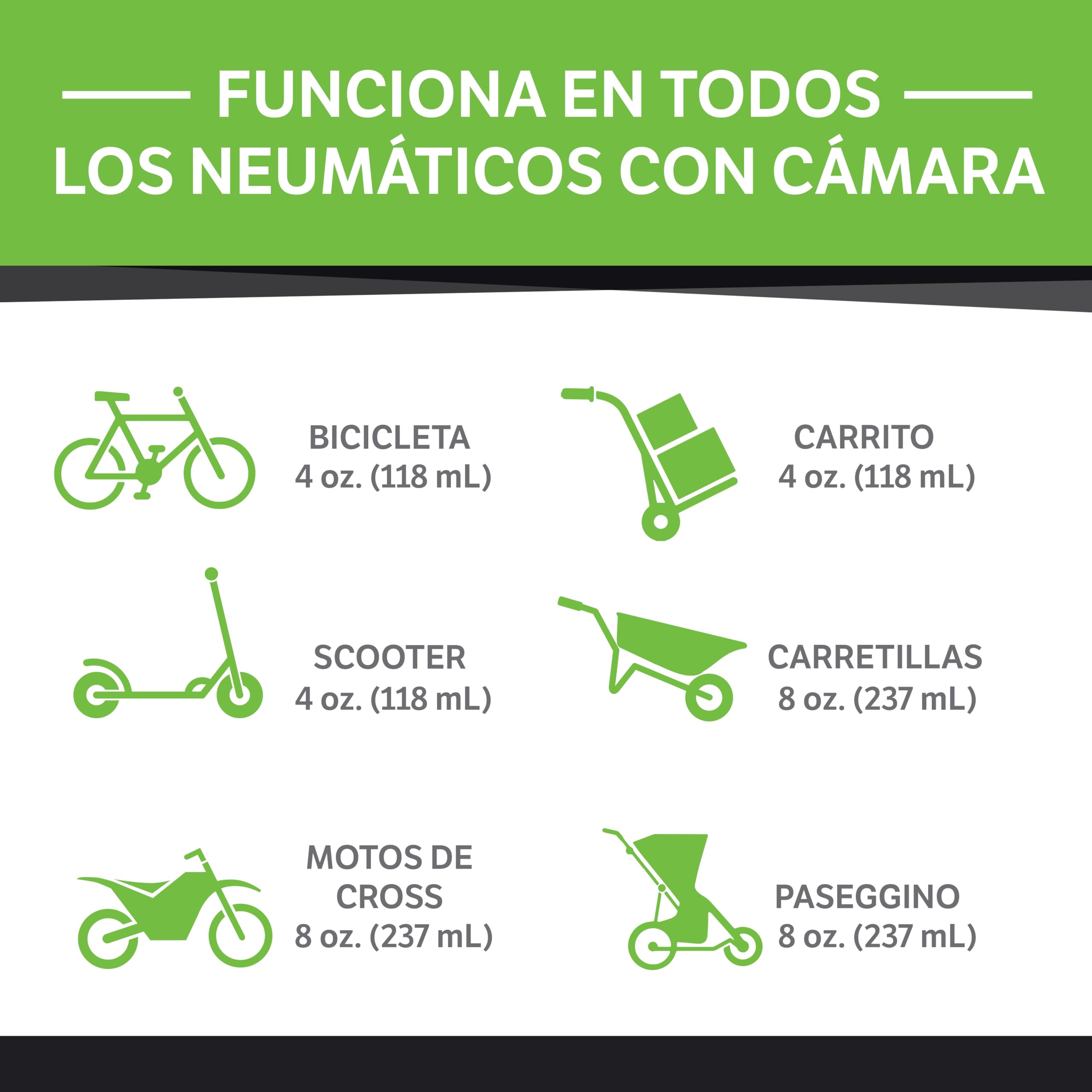 Slime Sellante de Reparación de Pinchazo de Neumático con Cámara de Bicicleta, Prevenir y Reparar, Apto para Bicicletas, con Manguera de Llenado