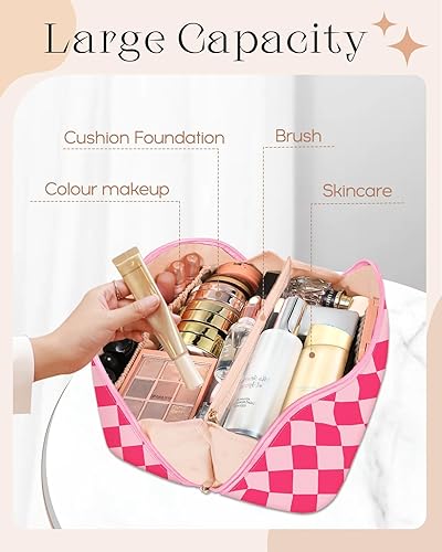 Miniatura 6 de Bistup Bolsa de maquillaje con cremallera media, 4-Fresa negra, Mujer