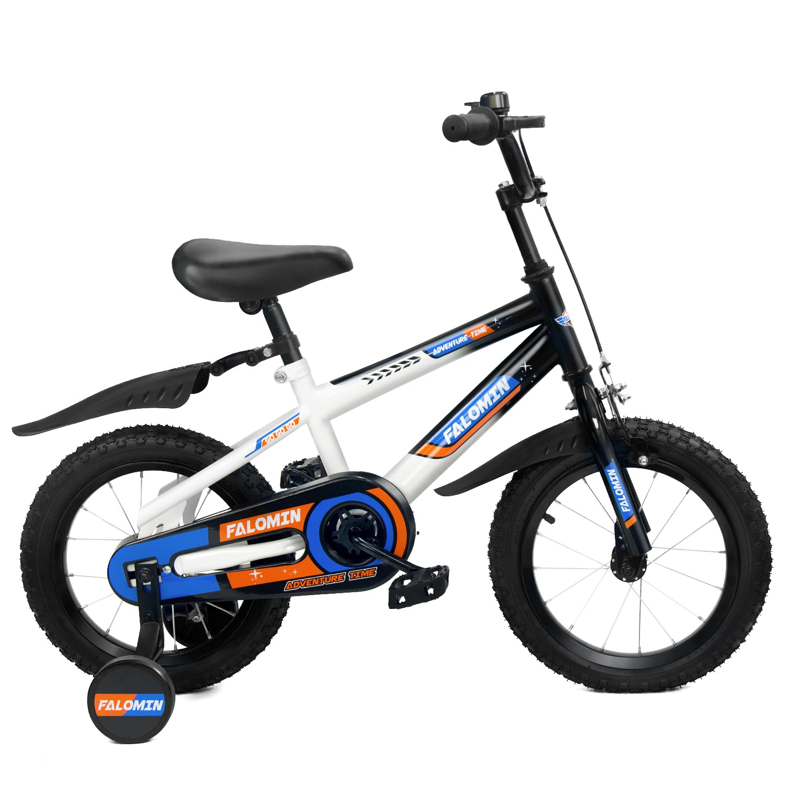 Falomin 12/14/16 Inch Children’s Bike for Toddlers Kids Ages 3-8, Safe Non-Slip Tires, Removable Training Wheels, Coaster Brake, Easy Assembly, Perfect for Boys and Girls, Blue and White