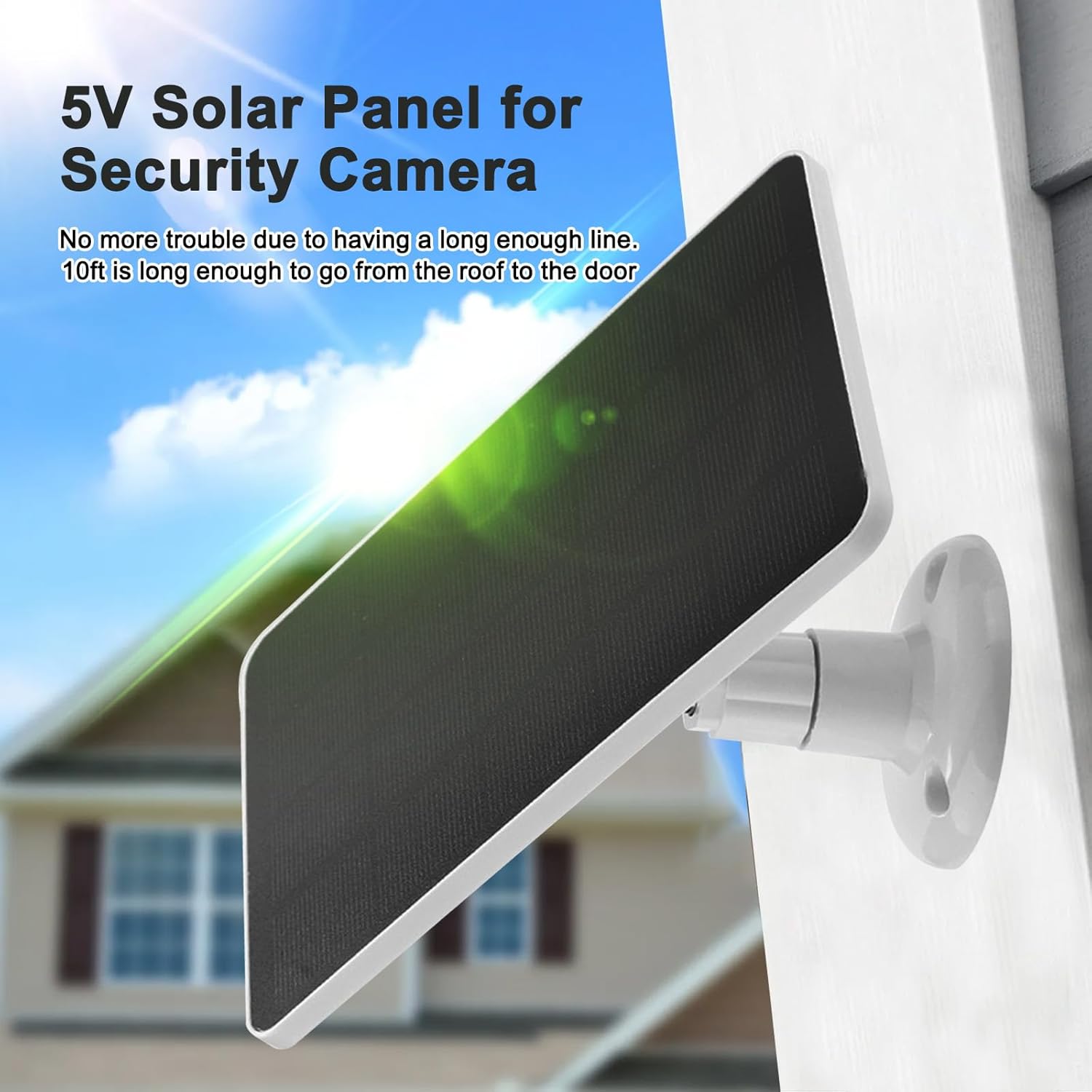 4 Pack Solar Panel Camera Charger Fit for Arlo Essential Spotlight/XL Spotlight/Essential 2k 2nd gen 2 Camera, Ring Spotlight Cam Plus/Spotlight Pro 5V 7W Solar Panel Fast Charging Cable