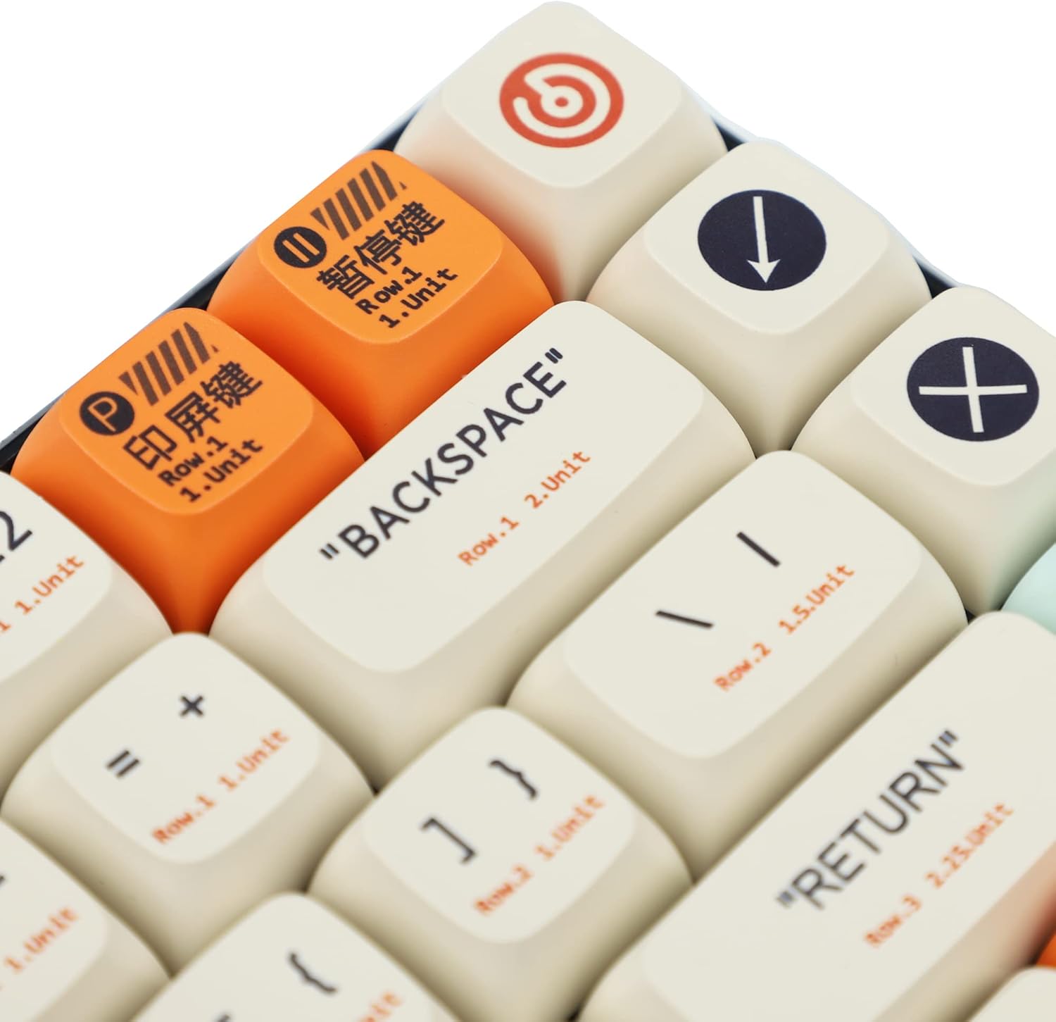 YMDK Plastic Dye Sub ZDA PBT Keycap Similar to XDA for MX Keyboard 104 87 61 Melody 96 KBD75 ID80 GK64 68（Only Keycap） (The Plastic)