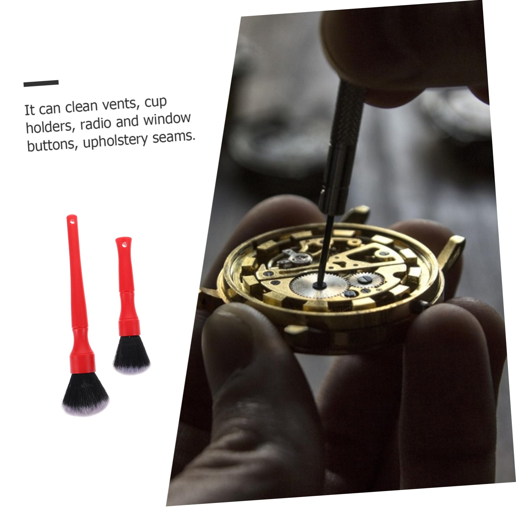 SUPVOX 4pezzi Spazzole per Detailing Auto Ultra Morbide Pulizia Interni Ed Esterni Impugnatura Ergonomica per Venti Pulsanti e Fessure Non Graffiano La Superficie