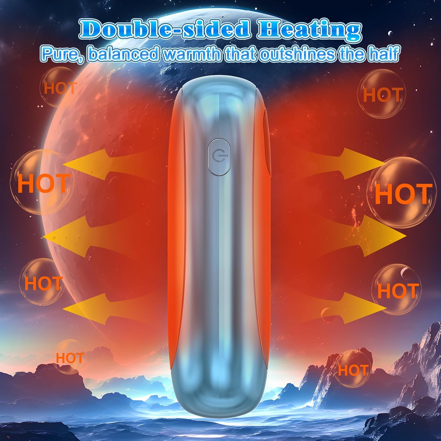 Hand Warmers Rechargeable, Electric Dual-Sided Heating with LED Display & Flashlight, Max 127℉, 13Hrs Long Lasting Pocket Heater for Raynauds, Golf, Hunting, Camping, Birthday Gifts for Men Women