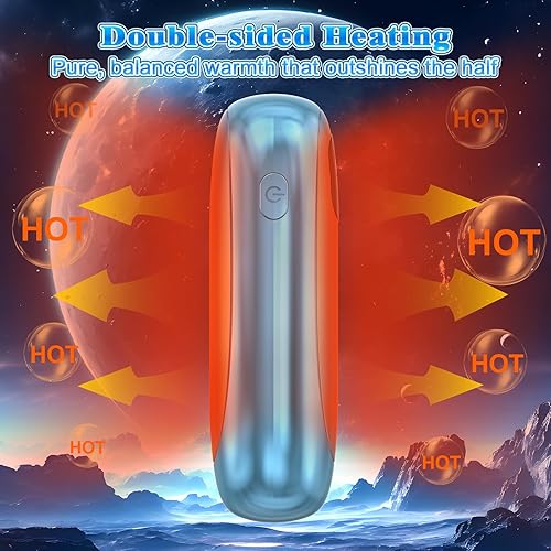 Miniatura 59 de Calentadores de manos recargables, paquete de 2, calentadores de manos eléctricos de doble cara, máximo 131 ℉, 20 horas, calentador de bolsillo a
