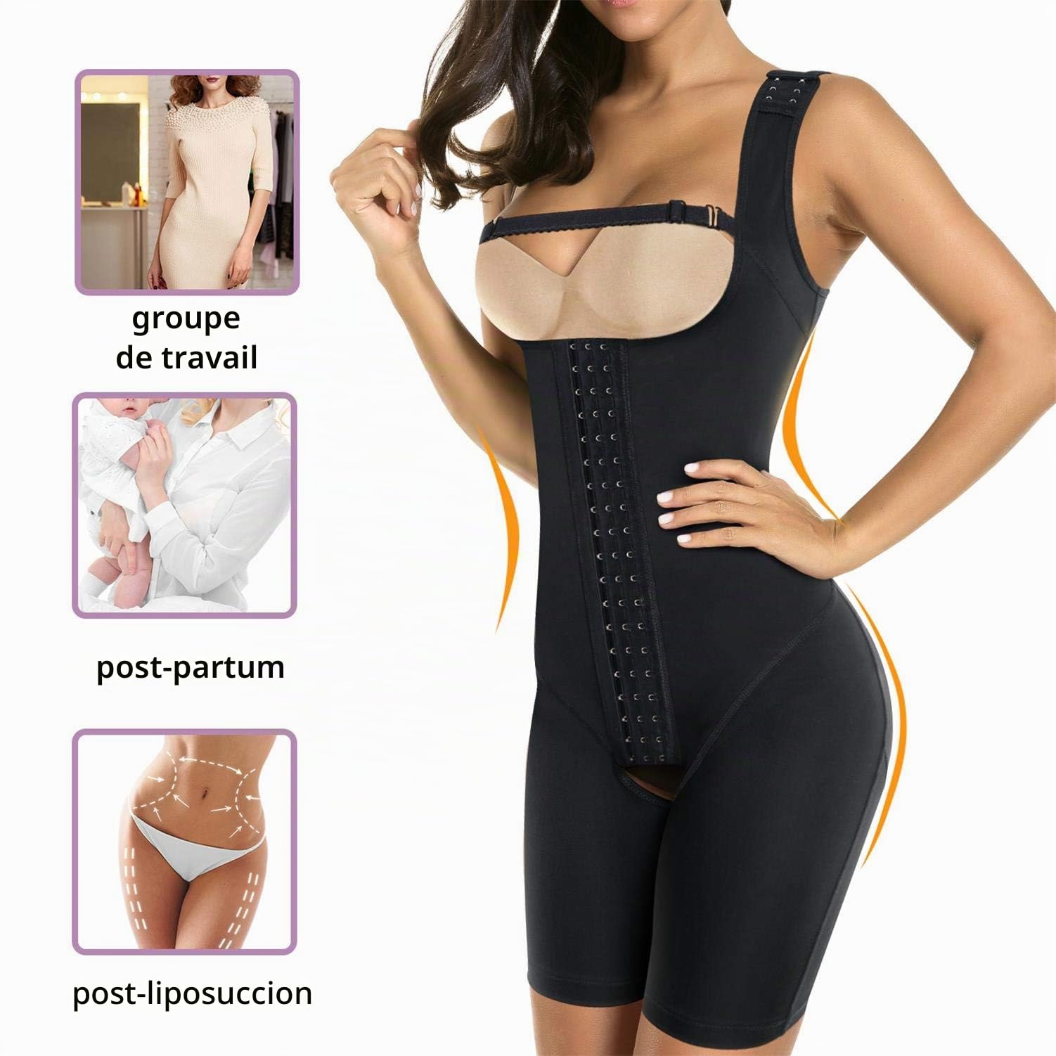 KUMAYES Body Sculptant Femme Gainant Gaine Amincissant Ventre Plat Minceur Lingerie Shaperwaer Femme Contrôle des jambes Bodysuit