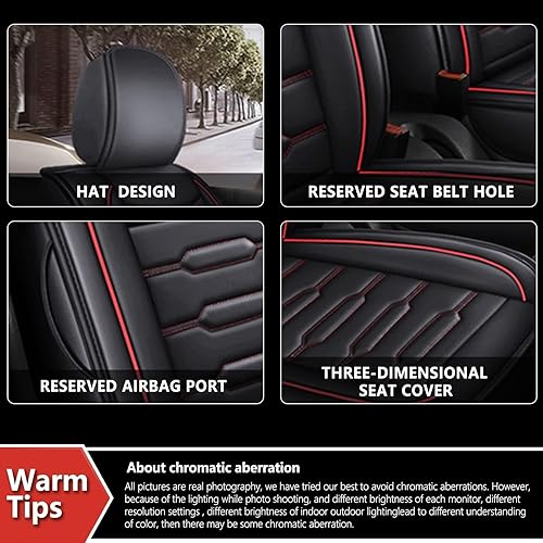 Miniatura 3 de AOMSAZTO Fundas de asiento de automóvil de cuero, ajuste personalizado para camionetas GMC Sierra 1500 2500 HD 3500 HD 2013-2024 2025 2025 Crew Cab,
