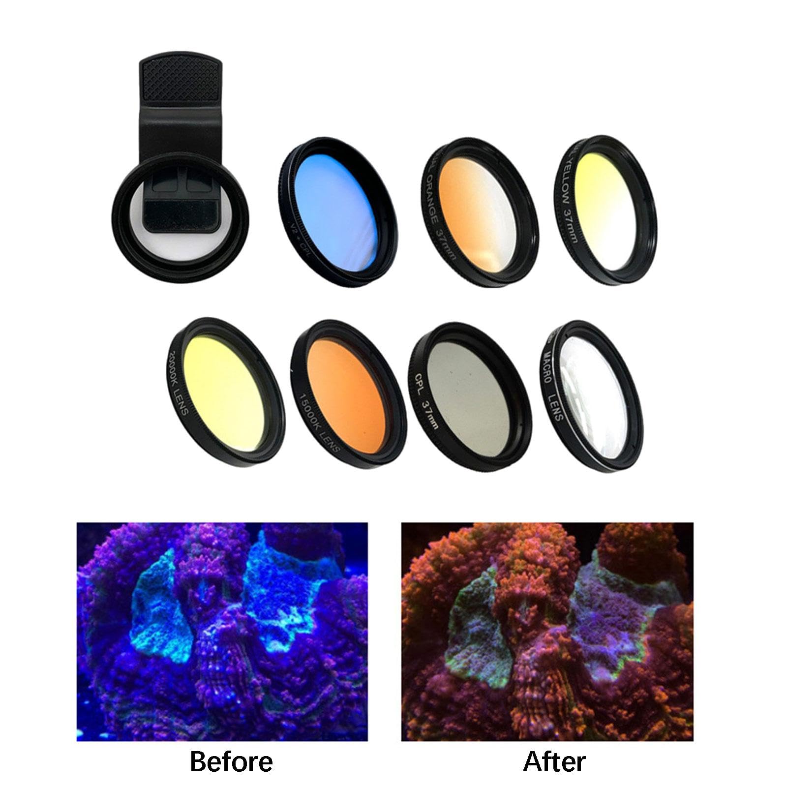 Kit di Lenti Graduate per Fotocamera del Telefono con Clip Coral Lens