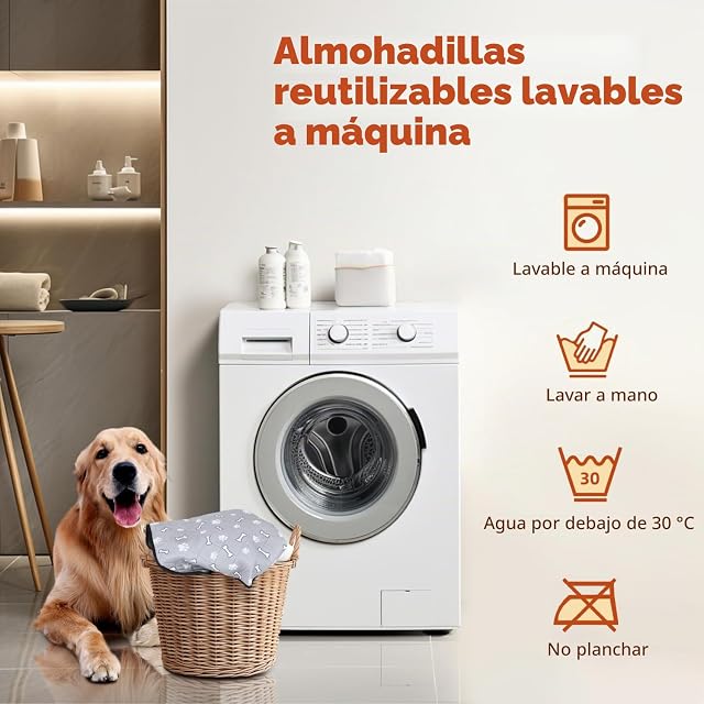 Foto 7 de 8 de Nobleza Almohadillas de Entrenamiento Lavables para Perros, 2 Piezas Empapadores para Perros Reutilizables