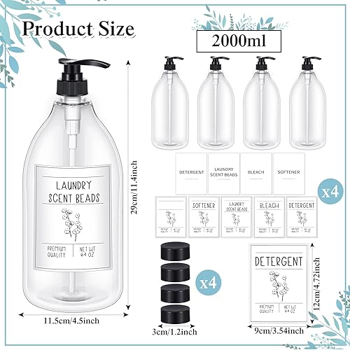 Miniatura 2 de Nuenen Dispensador de detergente para lavandería para bomba de plástico de tela, dispensador de detergente de jabón para ropa con tapas y 36