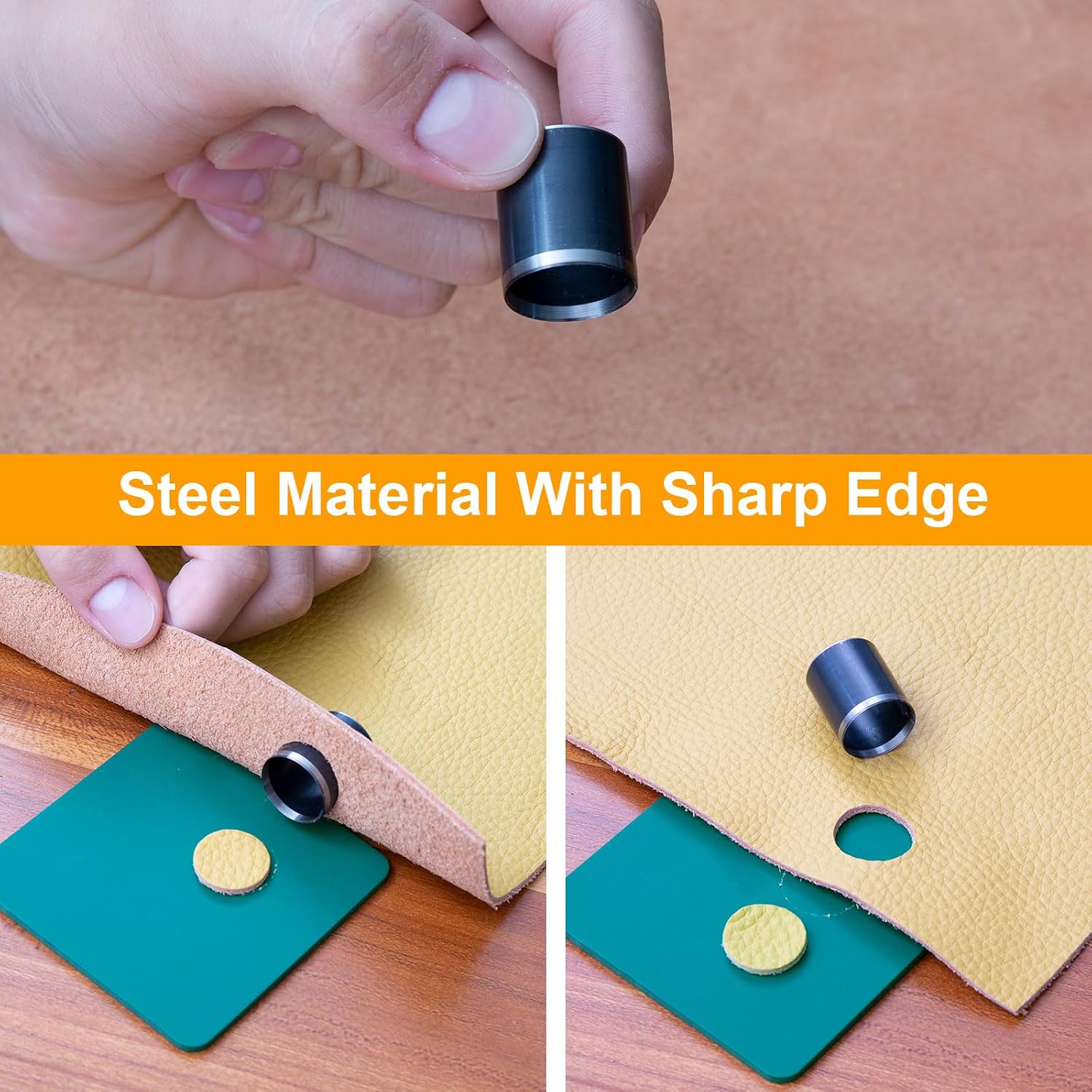 8 Shape Style Circle Punch Leather Punch Tool,Leather Hole Punch for DIY Craft 8 Sizes 20 25 30 35 40 45 50 55mm Punching Die Set
