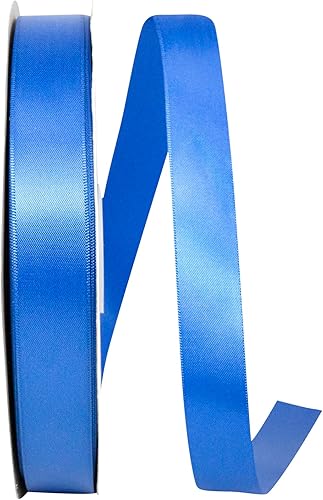 Reliant Ribbon 4950-050-05C Cinta de satén de doble cara, 78 pulgadas x 100 yardas, color azul rey