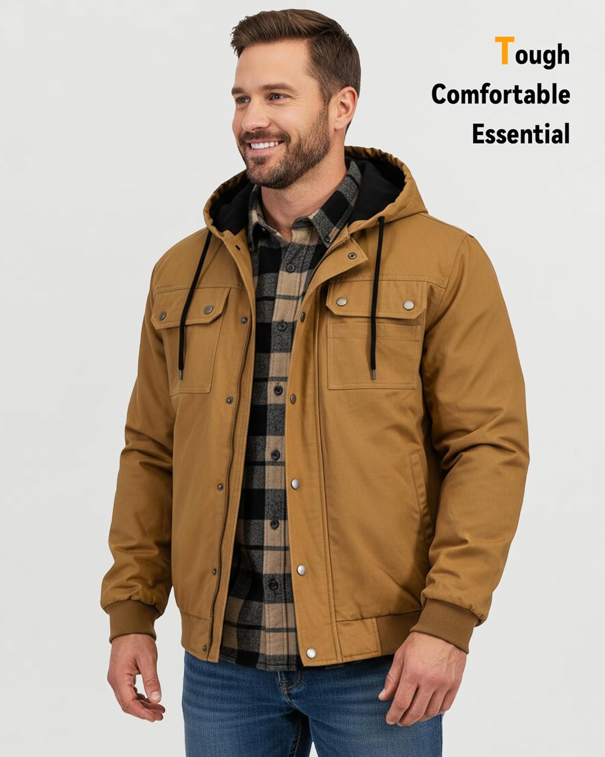 Wulcea Graphene Heated Jacket For Men 12V 18400mAh Fast Charge Large Capacity Battery - Image 5