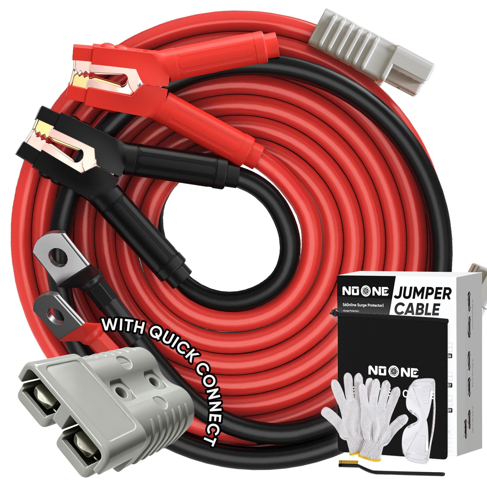 NOONE 2/0 Gauge 30 FT Jumper Cables