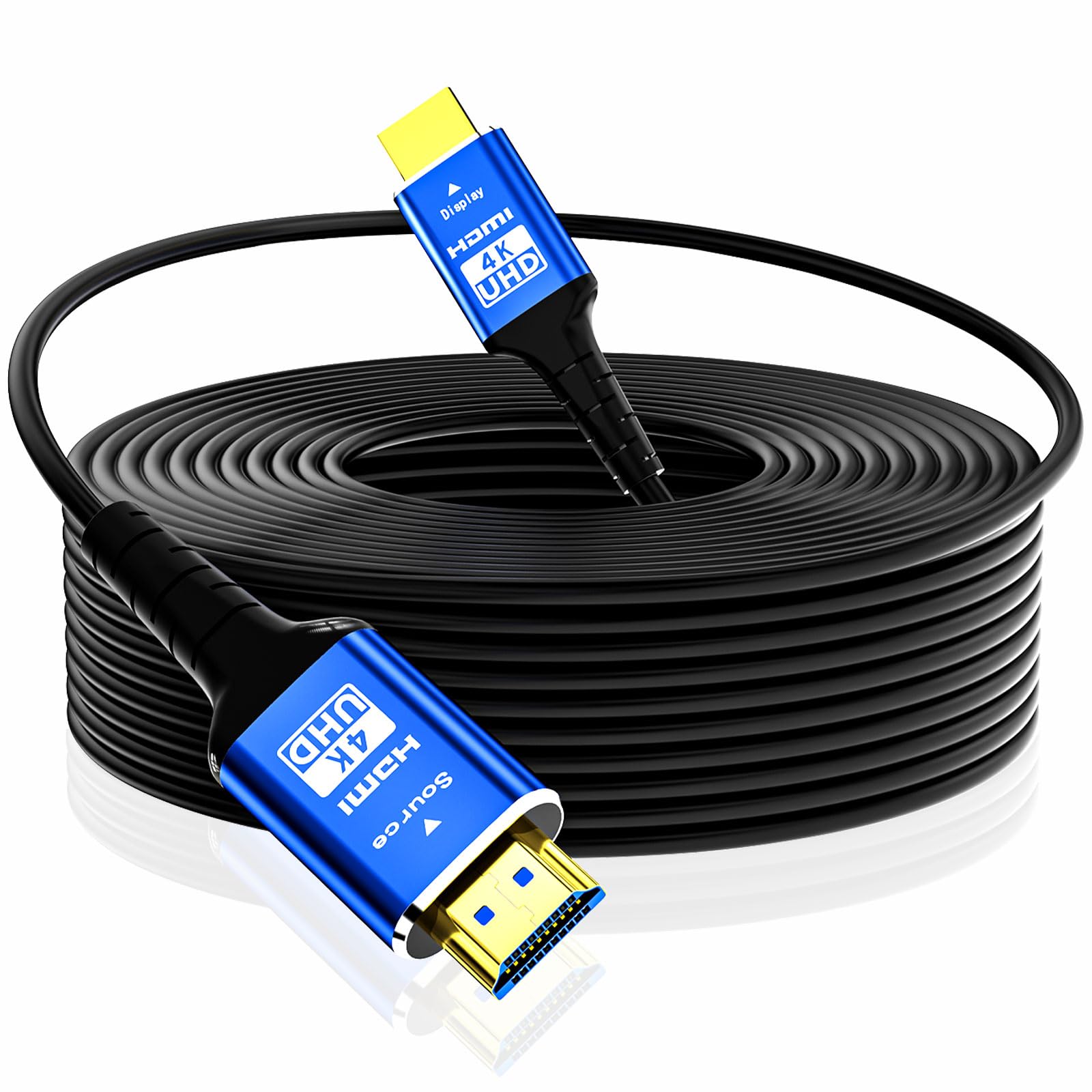 Adrenenjoyer Fiber Optic hdmi Cable 100 ft,18Gbps 4k Ultra high Speed Support 4K@60Hz(4:4:4 RGB) HDR10,HDCP2.2,eARC,3D,CEC Unidirectional Active 2.0
