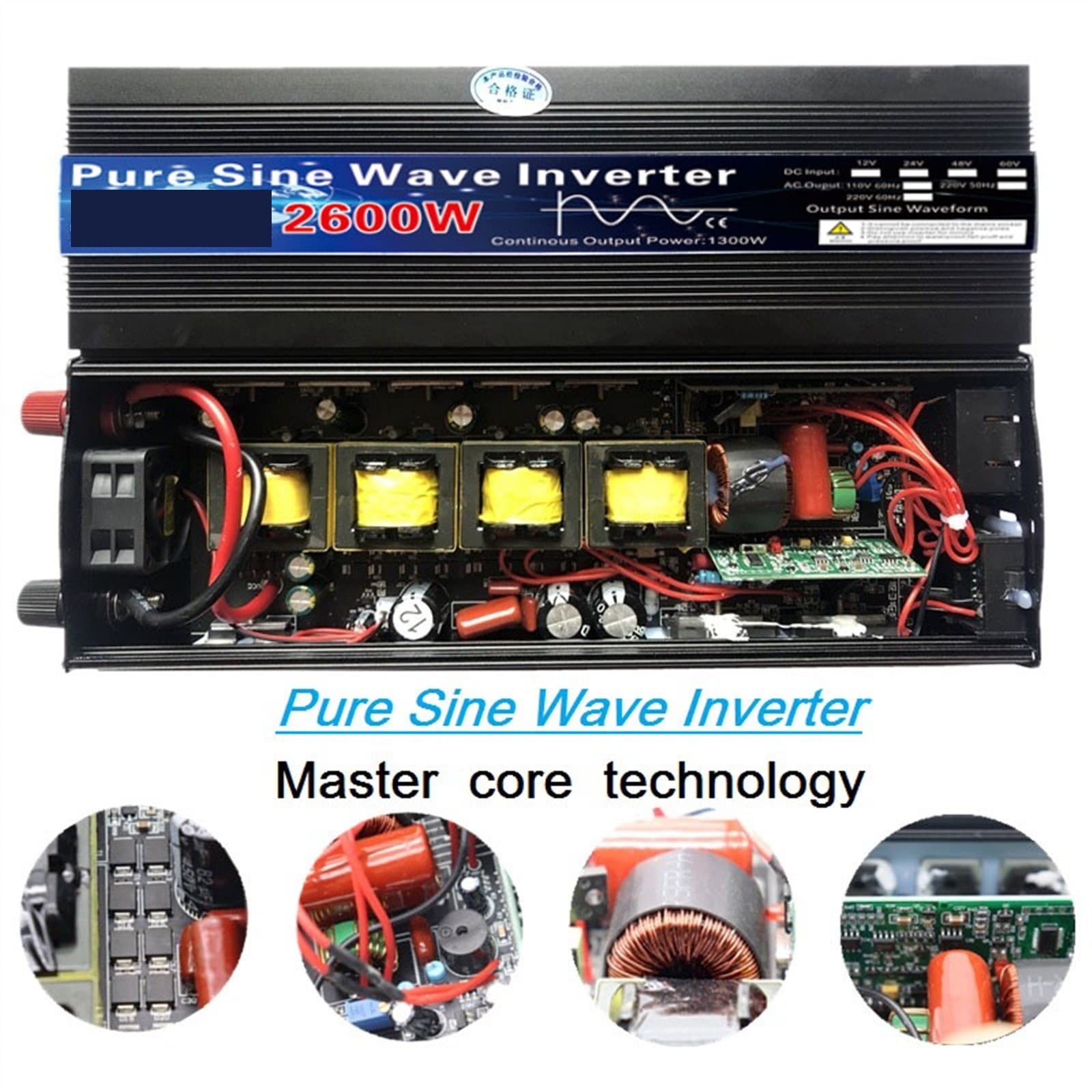 Przetwornica Napięcia, Czysta fala sinusoidalna przetwornica 12V/24V 220 1000w 2000w 2600W transformator napięcia DC12V do AC konwerter wyświetlacz LED(2000W,12V)