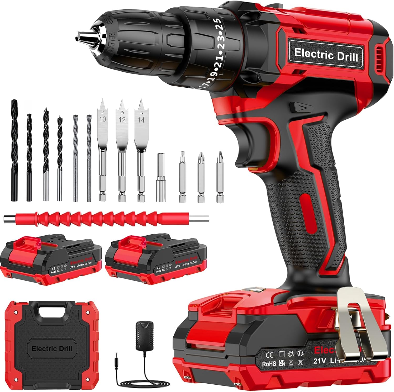 Power Drill Set 21V, Cordless Hammer Drill with Algeria Ubuy