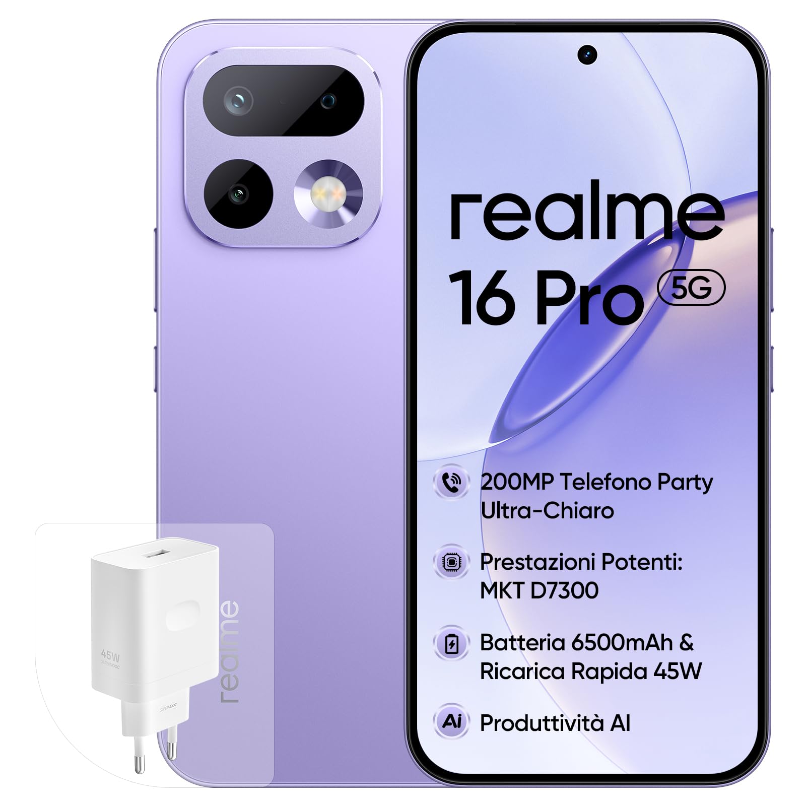 smartphone realme 16 pro 5g 8+256gb purple