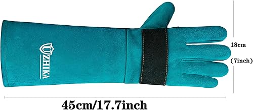 Miniatura 2 de Uzhika Guantes de manejo de animales, guantes protectores antiarañazos, resistentes a las mordeduras, para perros, gatos, pájaros, serpientes,
