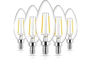 Ascher E12 LED Classic Candelabra Base Bulbs - 40W Equivalent, Clear Glass...