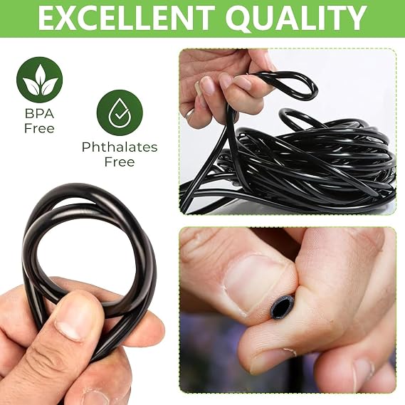 60M/200Ft Micro Irrigation Tube, I.D 4mm/O.D 7mm Garden Irrigation Supply Pipe Drip Irrigation Tubing PVC Distribution Tubing for Garden Watering