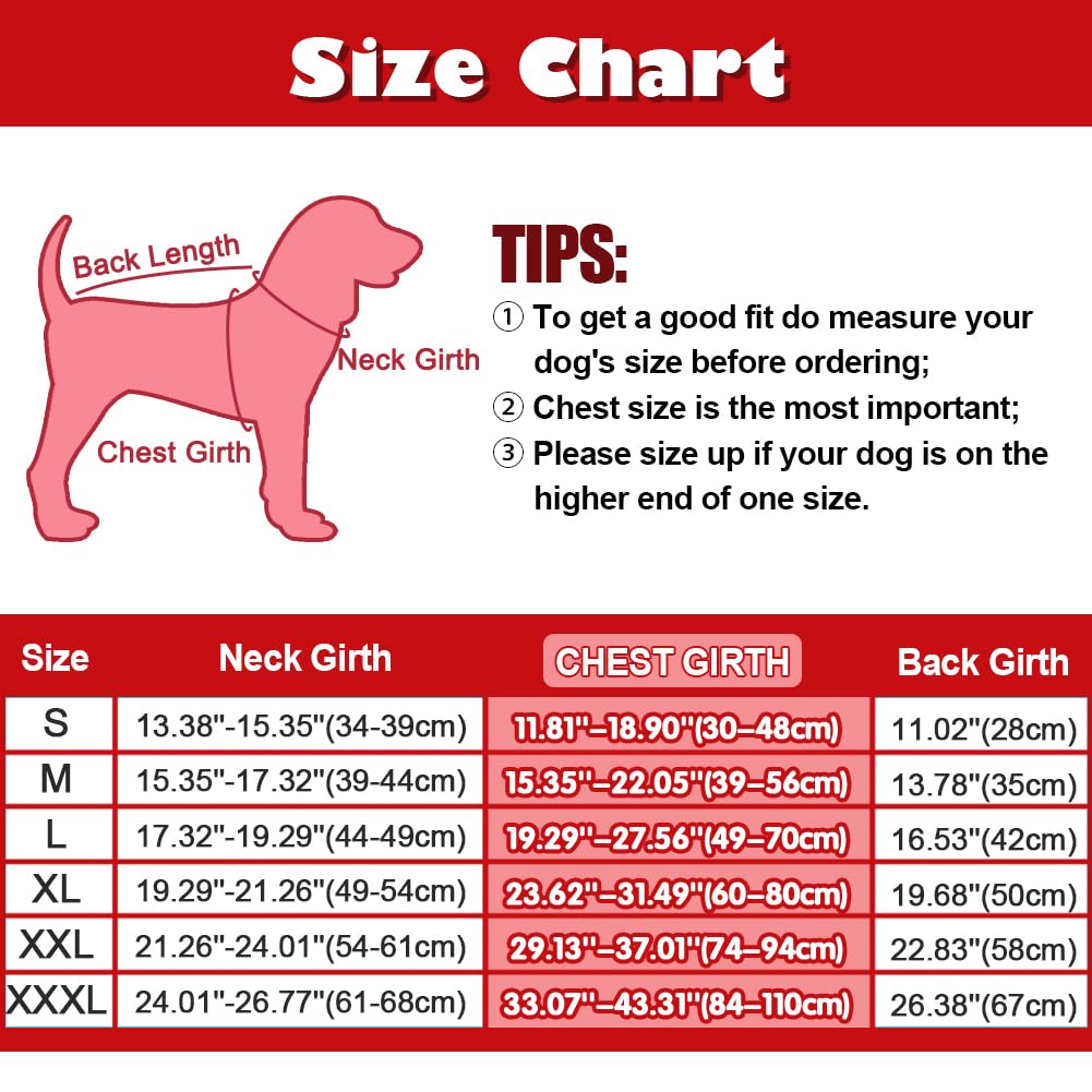 EMUST Cappotto invernale per cani, spesso antivento, invernale, per cani di taglia piccola, media e grande, arancione, XXL