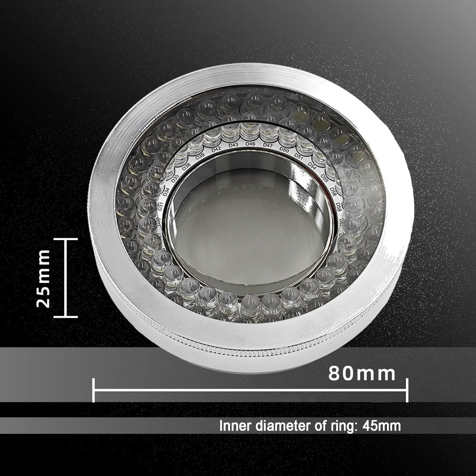1 anillo de luz LED polarizado for microscopio, antideslumbrante de alto brillo con 64 cuentas LED for una observación clara