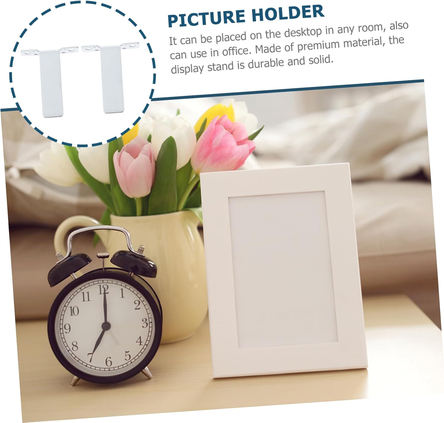 LIFKOME 10pcs Picture Frame Holders Aluminum Alloy Metal Brackets