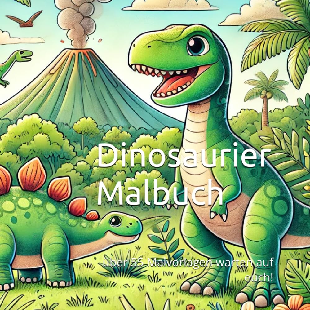 Dinosaurier Malbuch: über 55 Malvorlagen warten auf euch!