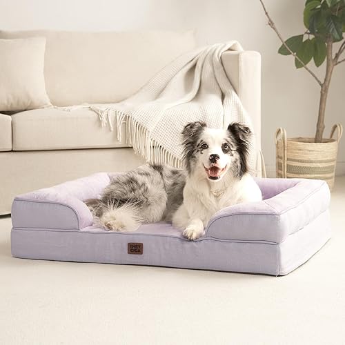 Miniatura 46 de EHEYCIGA – Cama ortopédica mediana impermeable para perros medianos, de espuma viscoelástica tipo caja de huevos, con bordes elevados y base