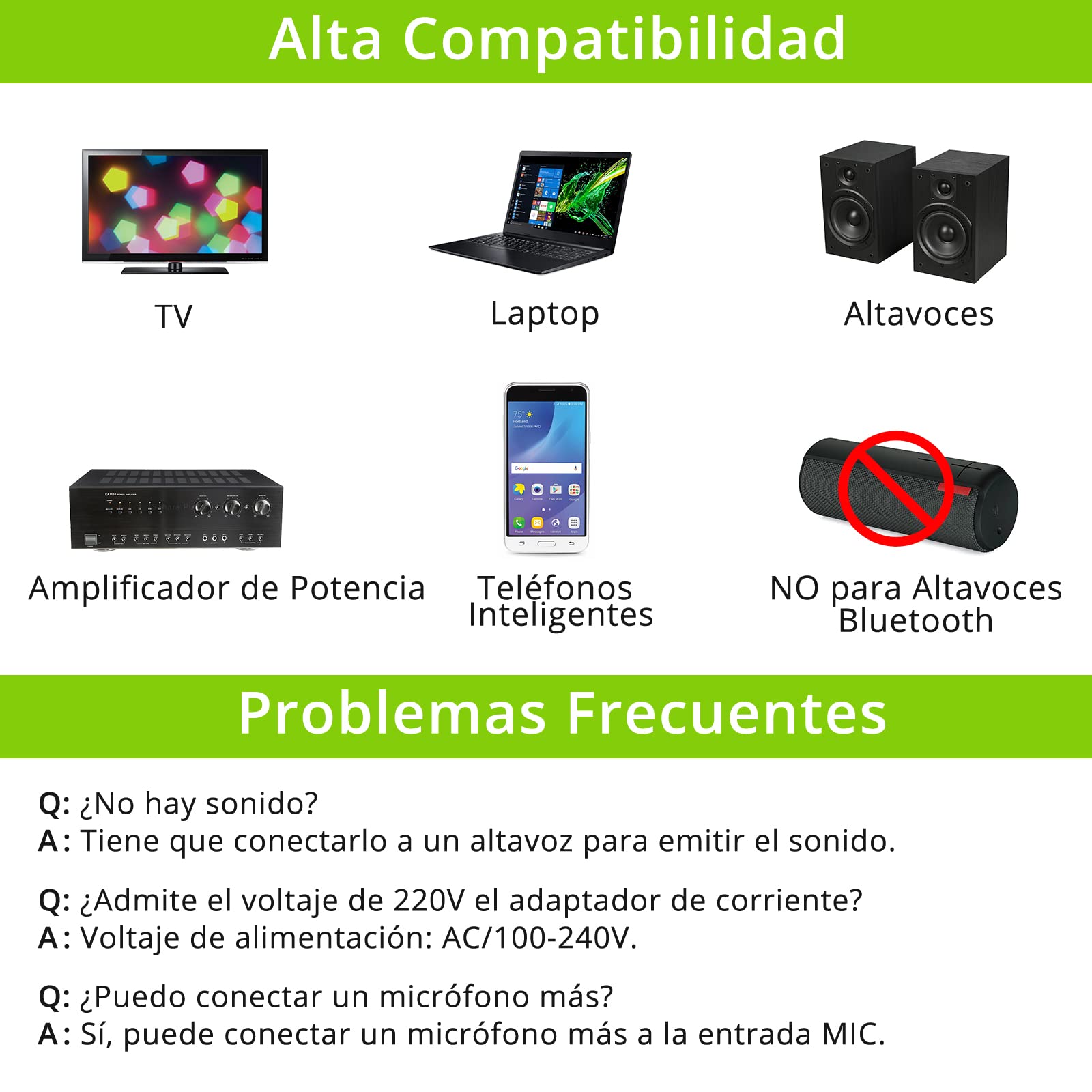 LiNKFOR Sistema de Micrófono Inalámbrico Bluetooth 5,0 UHF Micrófono Dual Recargable con Control de Volumen Agudos Bajos Eco para Karaoke Fiestas Bodas DJ Iglesia Amplificadores Altavoces