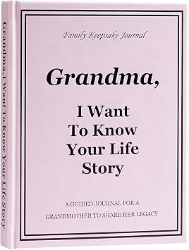 Grandma I Want to Hear Your Life Story Journal, Leather Hardcover Book with 250+ Prompt Questions for Grandmother to Share Her Love and Memories, Gifts for Grandma Birthday Mothers Day Christmas