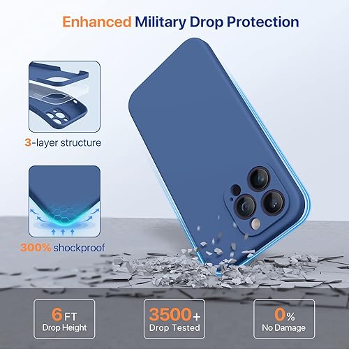 Miniatura 289 de Miracase - Funda diseñada para iPhone 11 con protector de pantalla, funda de goma de silicona líquida, protección total contra caídas y a prueba