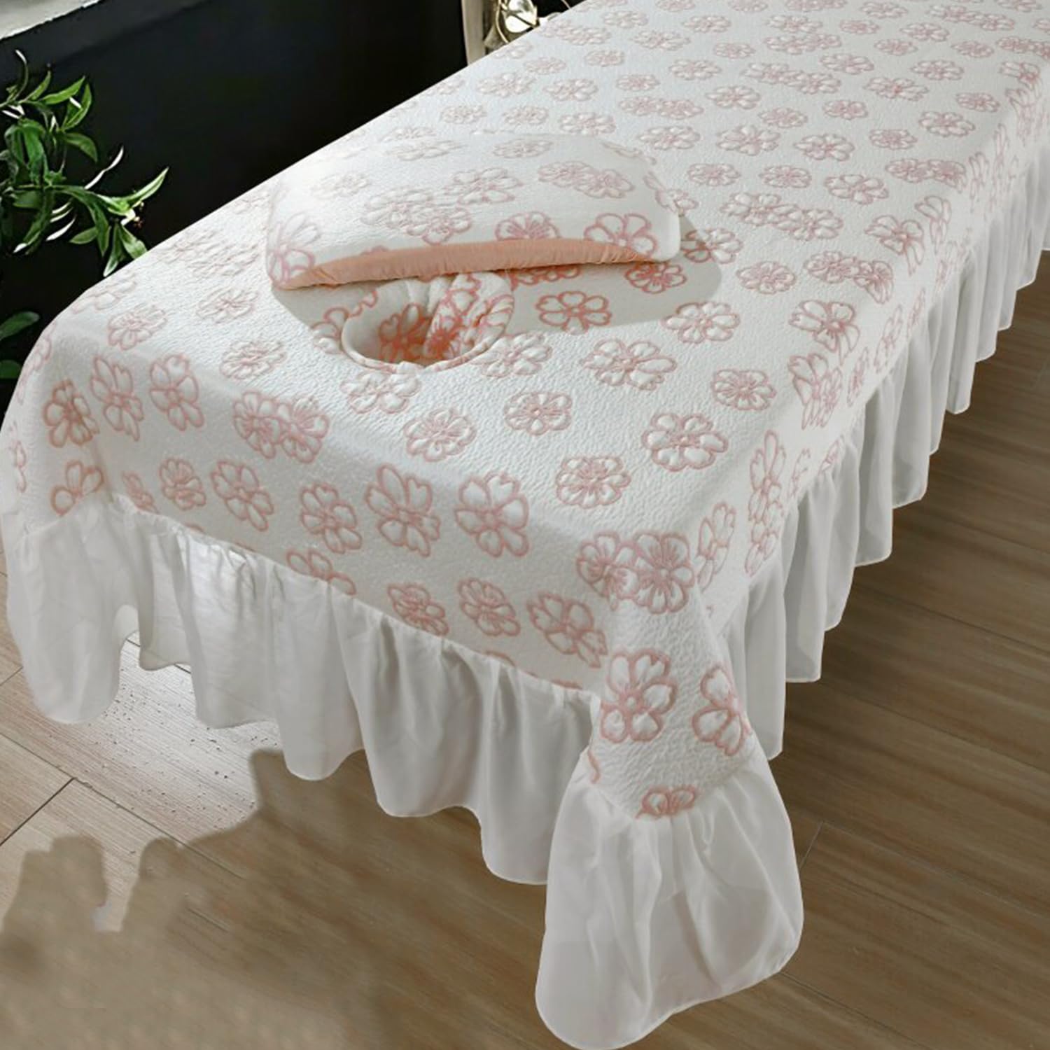 ,pink/A,105*210cm/41*83in,LDLCYCN Cooling Beauty Bed Sheet with Breathing Hole Reusable Spa Massage Linens Massage Bed Table Sheets Soft Beauty Massage SPA Couch Cover Machine Washable for Summer