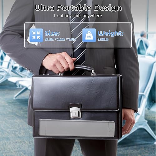 Miniatura 3 de Phomemo Impresora portátil inalámbrica para viajes, impresora Bluetooth sin tinta M08F solo soporta papel térmico de 8.5 x 11 pulgadas, impresora