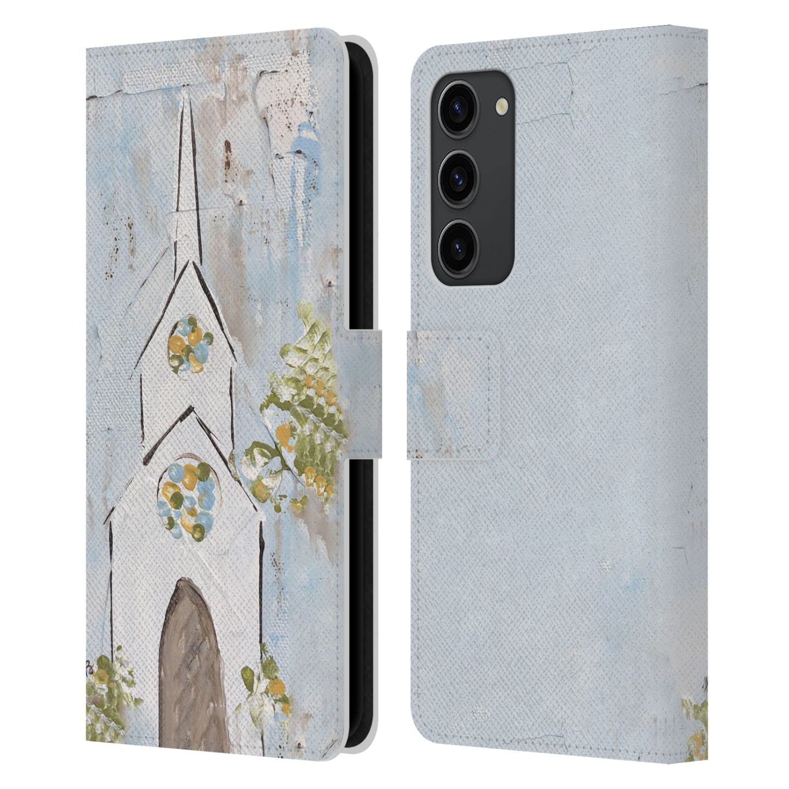 Funda cuero Samsung Galaxy S23+ 5G tipo libro Haley Bush pintura blanca resistente a golpes 7