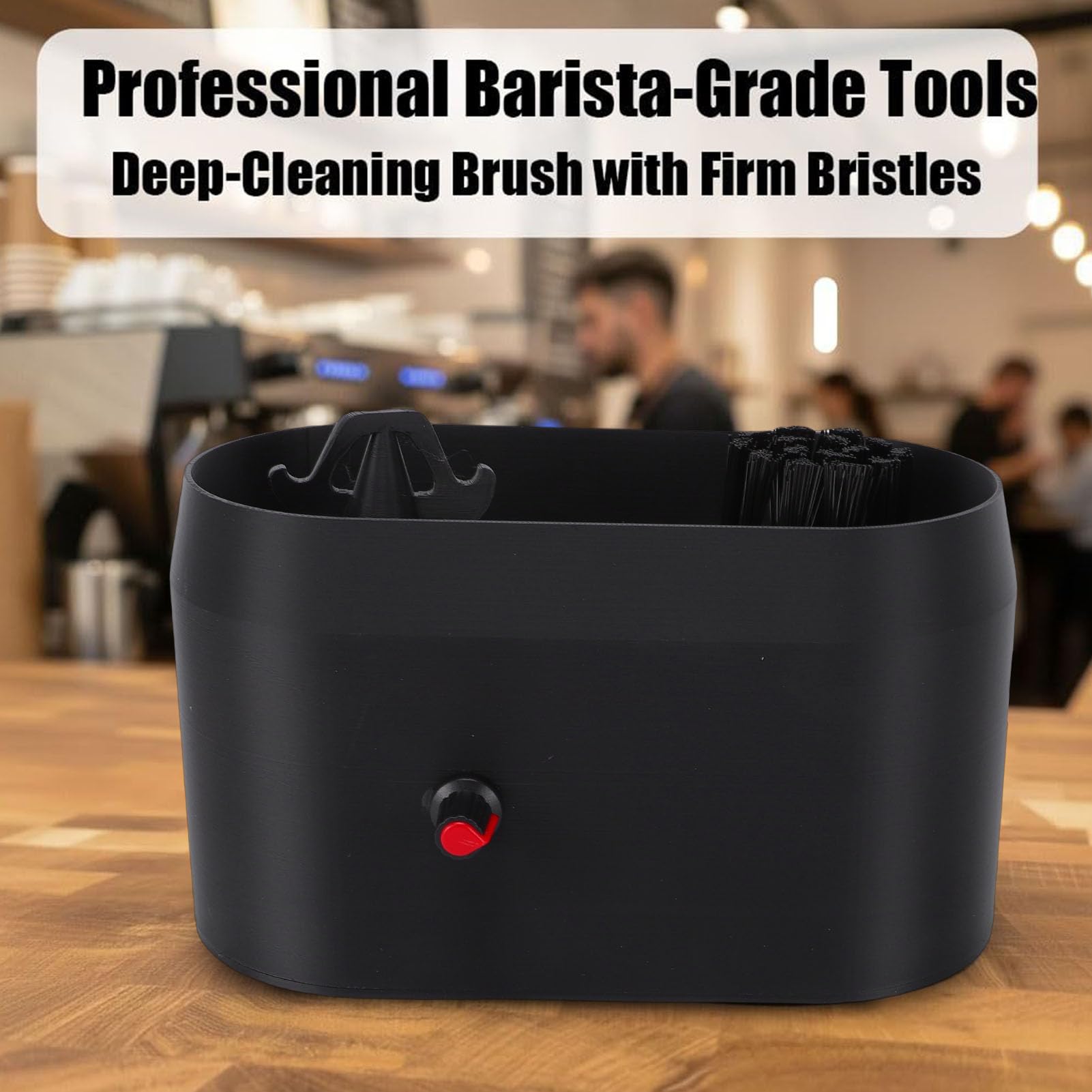 Haofy Limpiador de Portafiltro de café, Cepillo de Limpieza y Raspador con Mango para Alimentado por USB para Máquinas de café Expreso, 7,5x4,3x4,3 Pulgadas