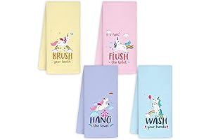 Kids Bathroom Set of 4, Unicorn Hand Towel