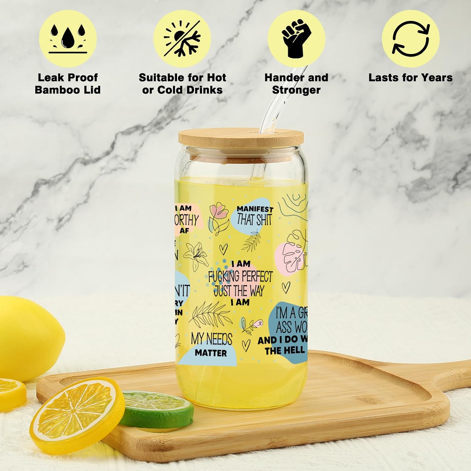 Funny Sarcastic Gifts for Friends, 16OzGlass Cup Birthday Gifts for Women