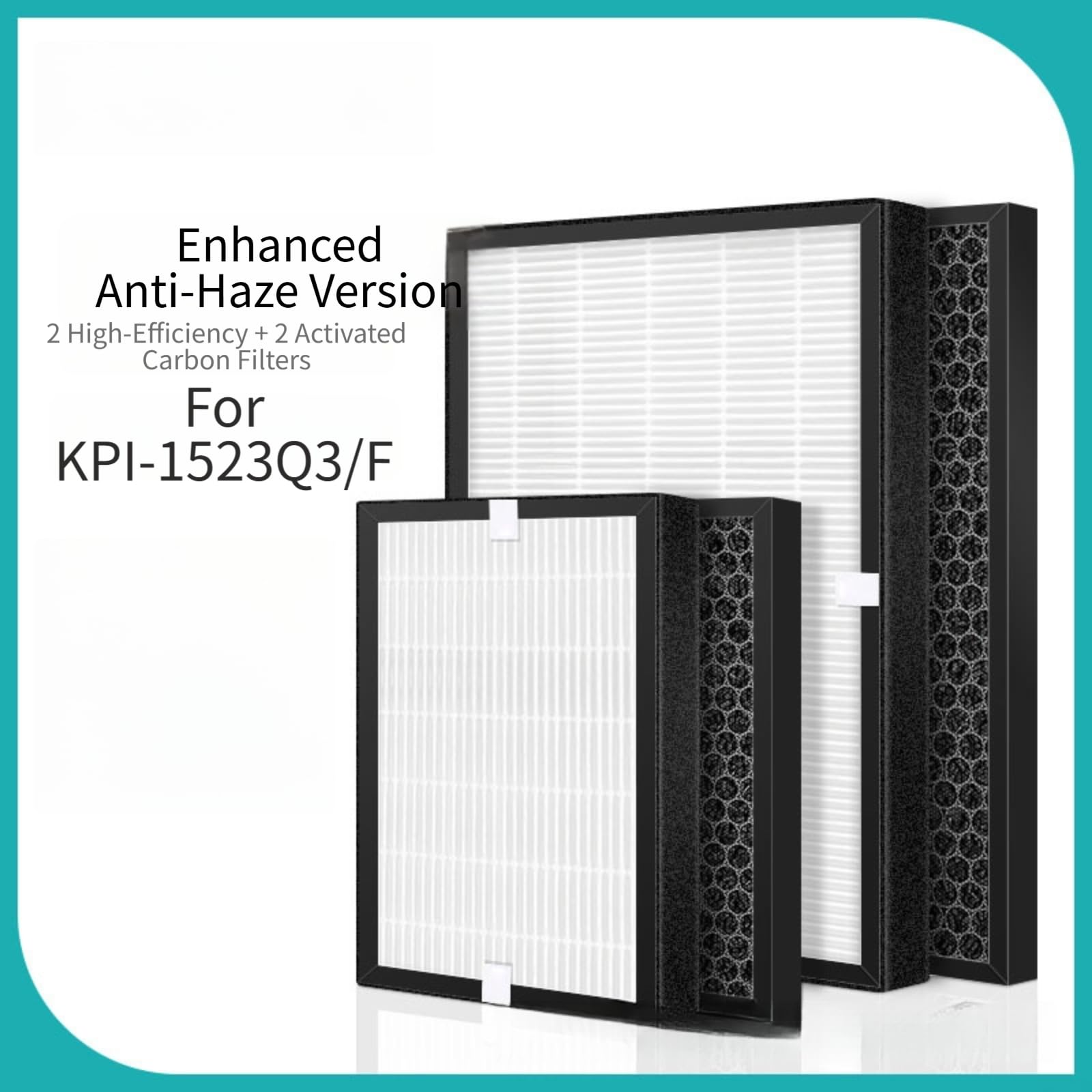 Filtro Repuesto Aire 5 para capas Anti para polvo Fino Filtro(KPI-1523Q3/F) | Captura PM2.5, para elimina contaminantes, alta eficiencia HEPA, aire para limpio interior, salud familiar