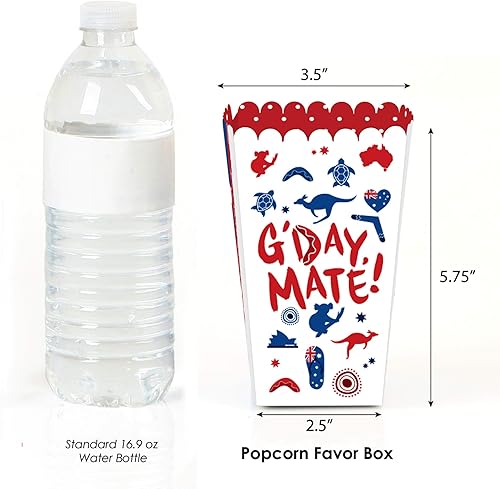 Miniatura 3 de Big Dot of Happiness Australia Day - Cajas de palomitas de maíz para fiesta de G'Day Mate - Juego de 12