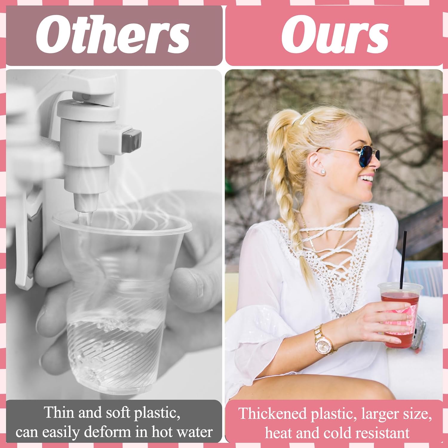 60 Pieces 16oz Pink Bow Birthday Party Supplies，Disposable Plastic Cups for Girls Birthday Party Decorations, Baby Shower Supplies, Coquette Theme Party Tableware (Bow Cups) - Image 5