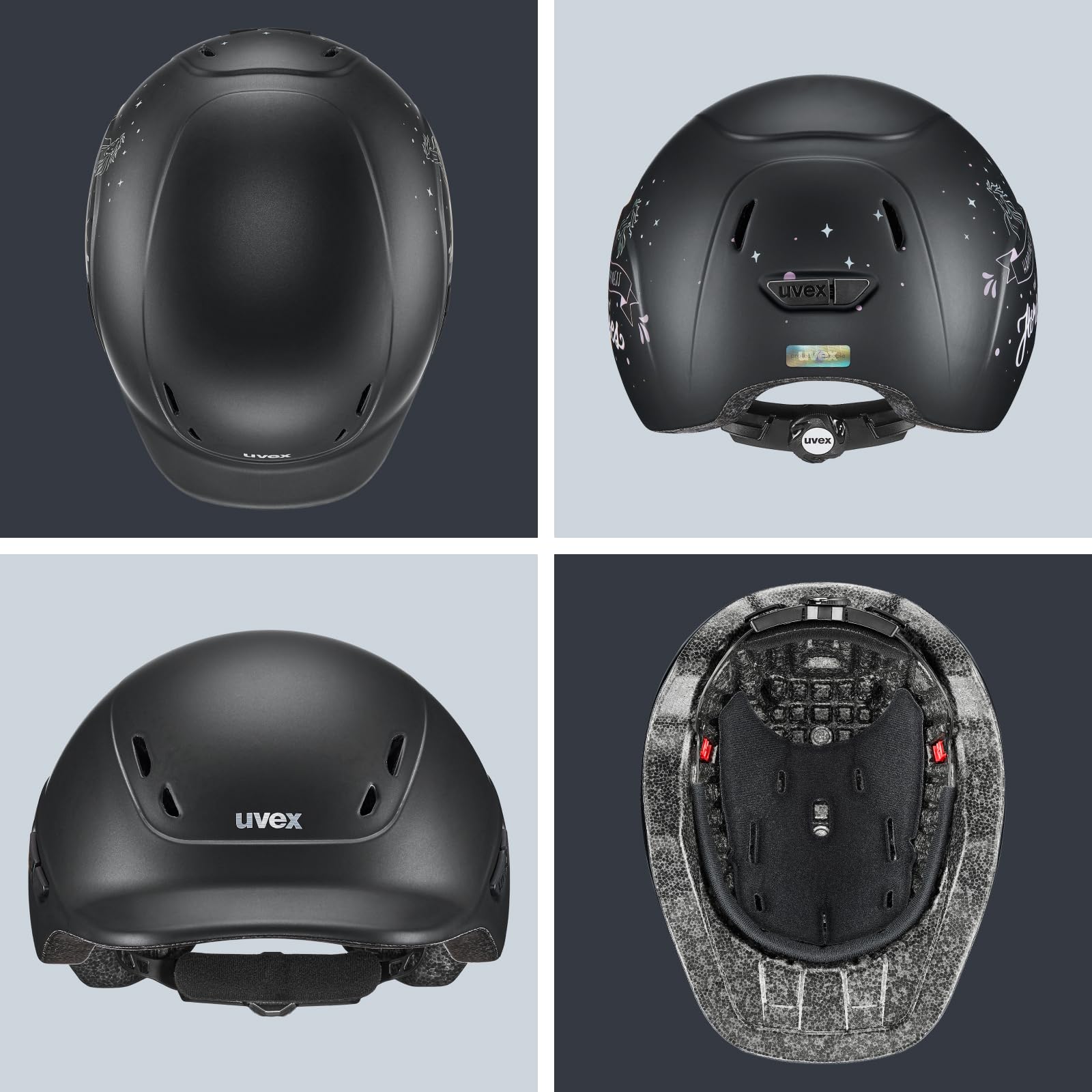 uvex kiddox – Casco da equitazione leggero per bambini – Regolazione individuale – ventilazione ottimale – Shiny