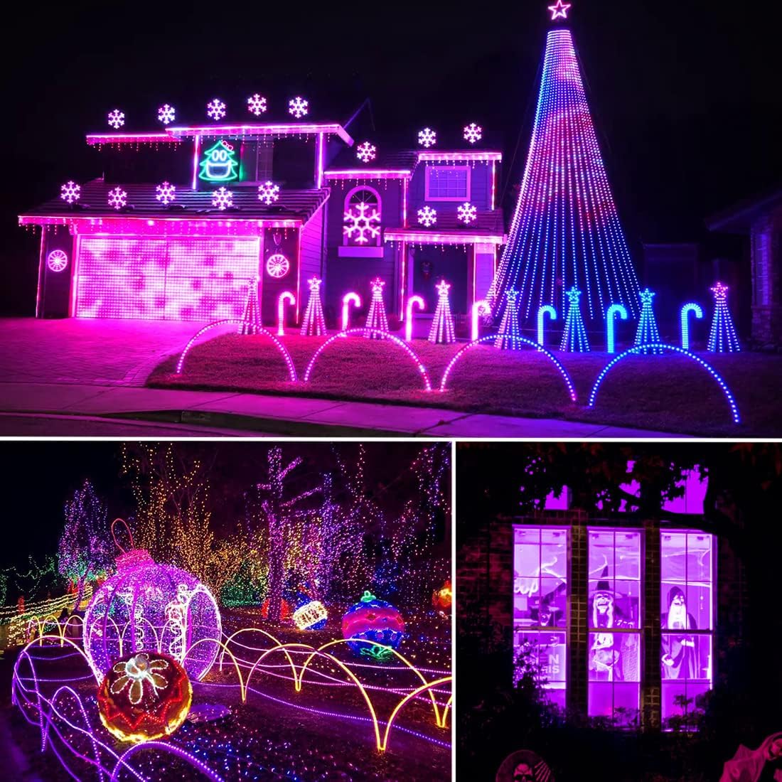 Black Light Rope LED Strip SHGPODA 80ft Black Light Rope - 864 LEDs, UV ...