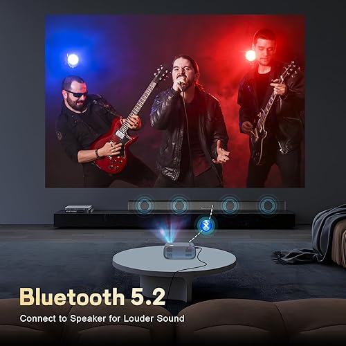 Miniatura 3 de Mini proyector con Wifi y Bluetooth, proyector portátil de 1080P, proyector de película HD de 170 pulgadas, proyector para exteriores compatible con