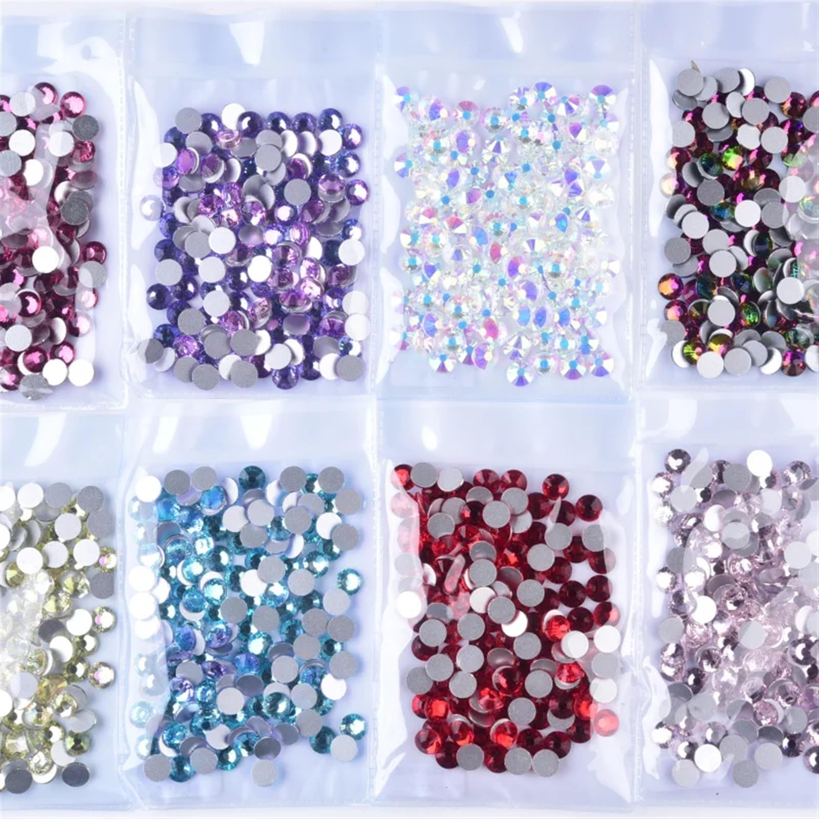 Hotfix Strasssteine Flatback Strasssteine, Kristall AB Glitter Strass Glas Nicht Flatback Diamant Nail Art Dekorationen for Dekoration 144 stücke